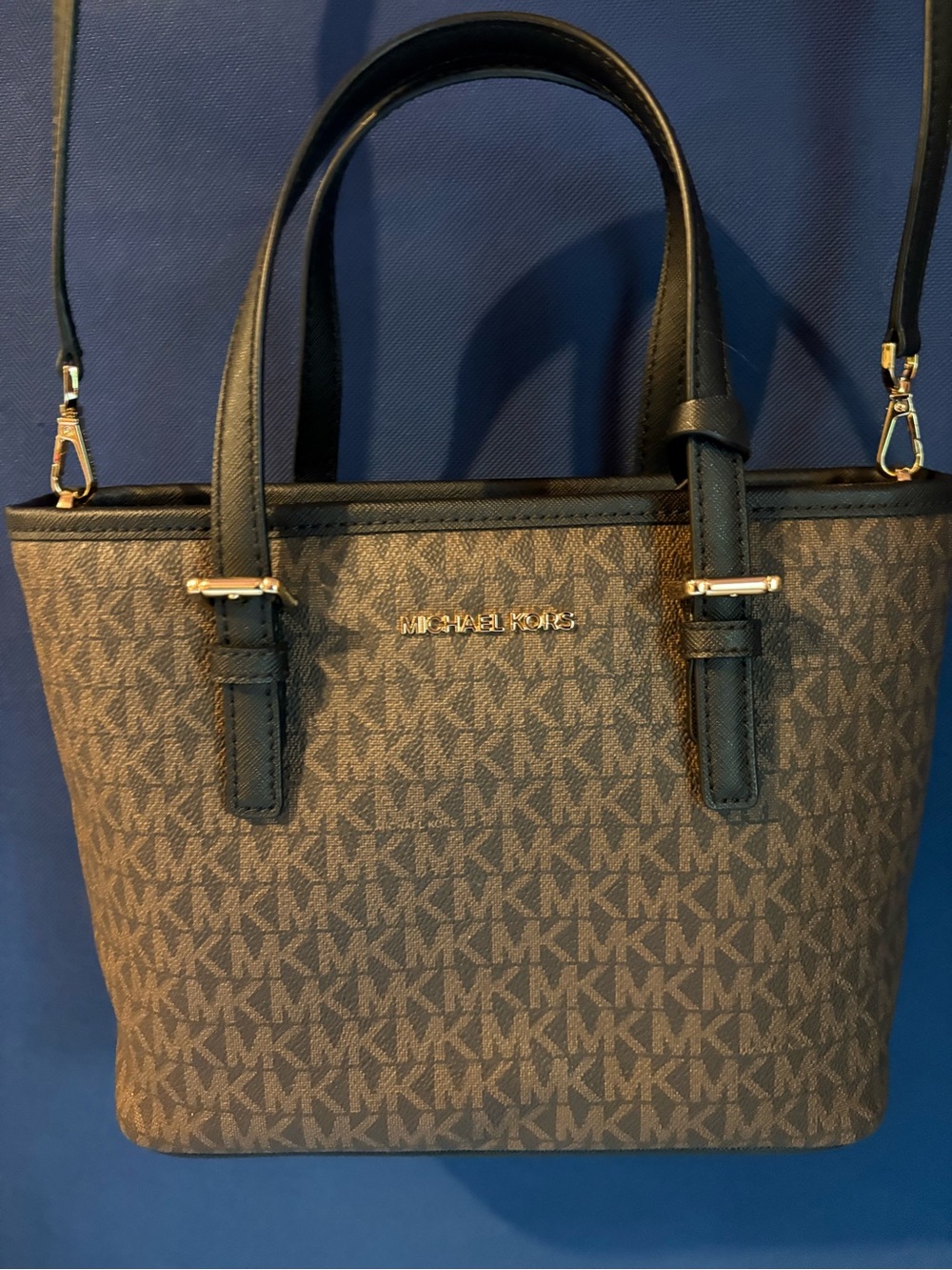 Michael Kors Brown and Black MK Logo Tote
